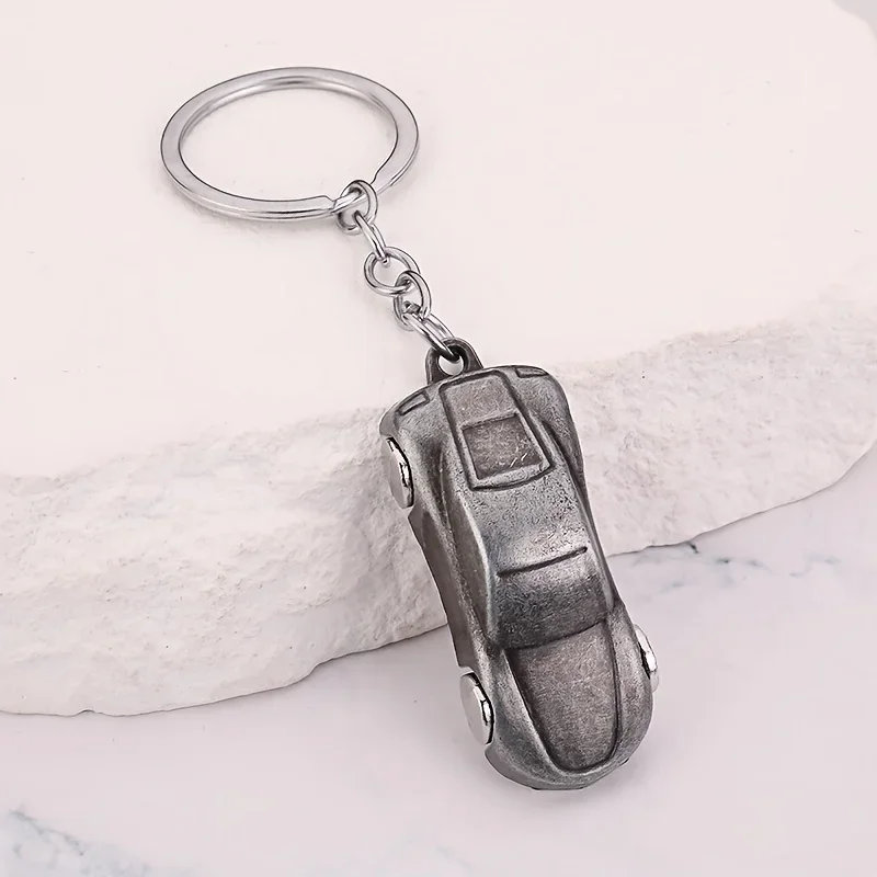 Retro Simulation Racing Car Keychain Zinc Alloy Key Ring Key Pendant, Creative Metal Key Fob Keychain Holder Auto Keys Organizer