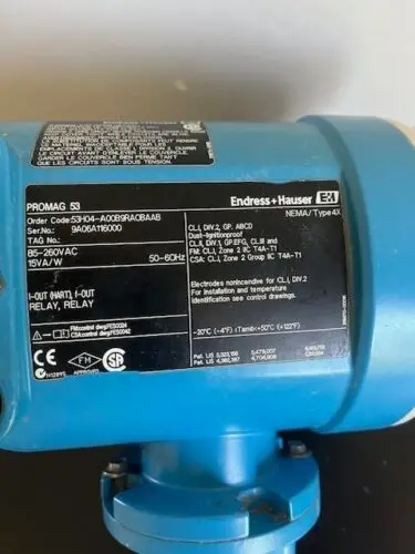 Endress & Hauser 53H04-A00B9RA0BAAB Flow Meter 5/32" ProMag H Flow Transmitter