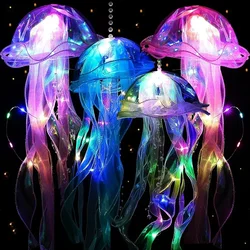 Creative Jellyfish Lamp Portable Flower Light Home Room Bedroom Wall Hanging Atmosphere Decoration Lamps Party Led Nightlight