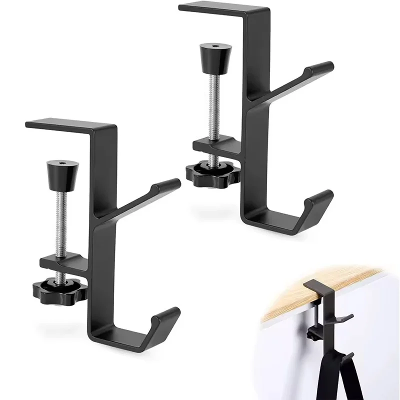 Punch Free Desk Edge Hook Gaming Headset Desk Hanger Backpack Storage Hanging Hook Holder For Home School Organizer Edge Double