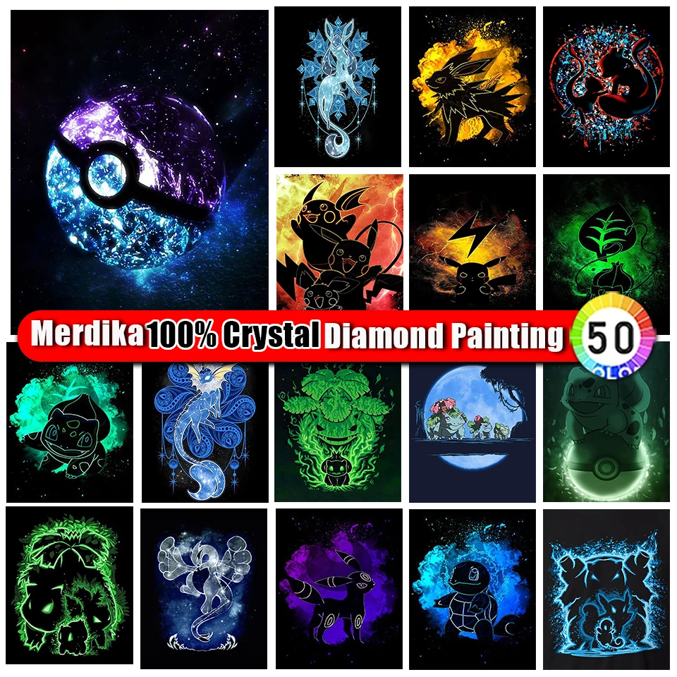 100% Crystal Diamond Painting Pokemon Zipper Bag Kit New 2024 Anime Cartoon Diamond Embroidery Rhinestones Mosaic Home Decor