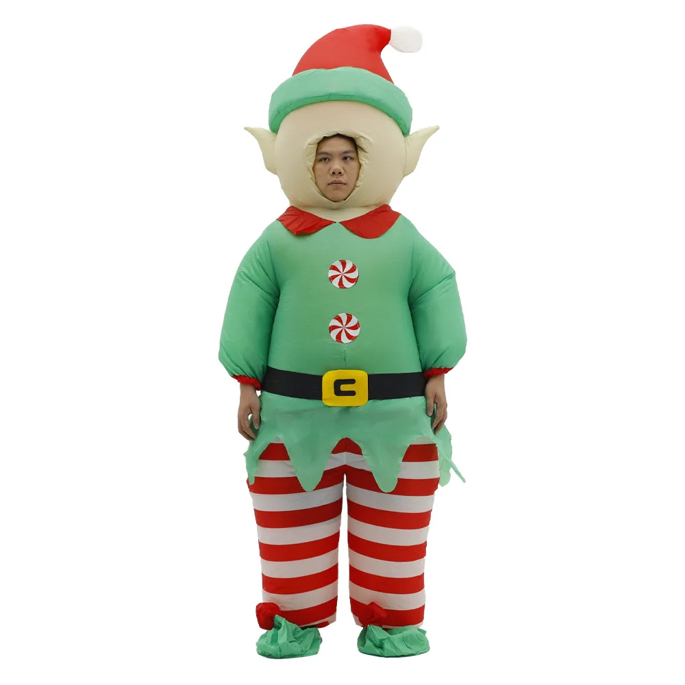 Natal elfo inflável traje desfile adulto personagem cosplay festa de halloween evento mascote conjunto