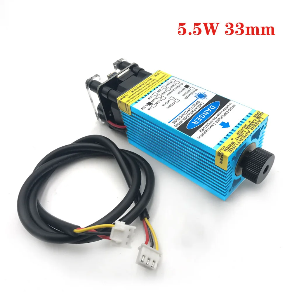 

5.5w laser module high-power blue purple laser engraving machine accessories 12V TTL PMW interface