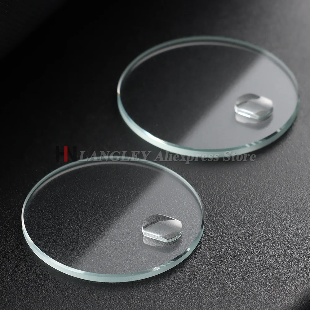 1.2mm Thick Date Window Watch Glass Round Flat Mineral Timepiece Crystal with Bubble Magnifier Transparent 29mm-32mm Accessories