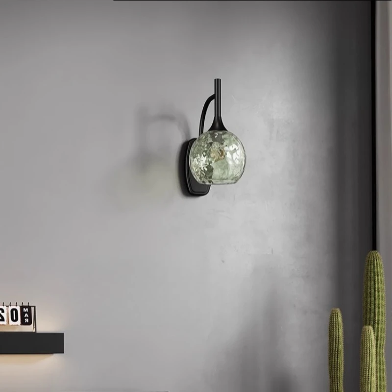 Green Glass Luxury Living Room Wall Lamp Background Wall Bedroom Bedside Corridor Atmosphere