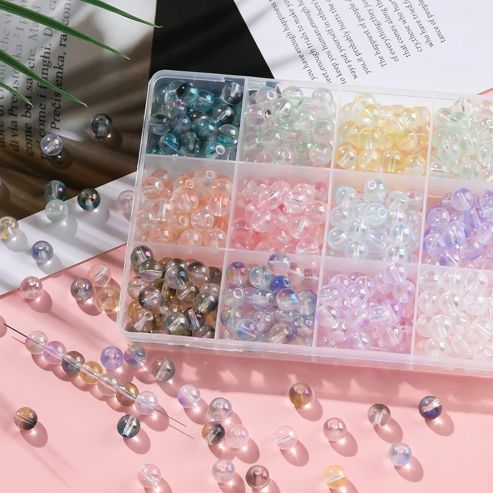 20-100pcs 4 6 8mm Transparent Glass Beads Round Loose Spacer Beads For Jewelry Making Diy Bracelet Handmade Accessories