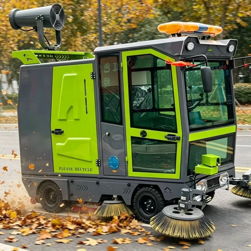 Heavy Duty Workshop Floor Sweeper Vehicle With Side Brushes Industrial Factory Road Sweeping Equipment