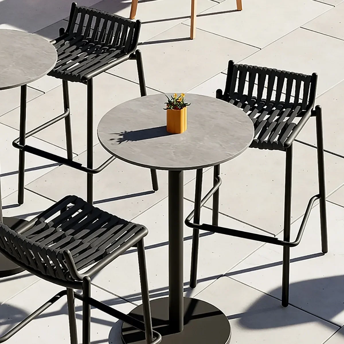 Outdoor bar chair High-end casual outdoor waterproof and sunscreen restaurant Bar cafe Bar chair