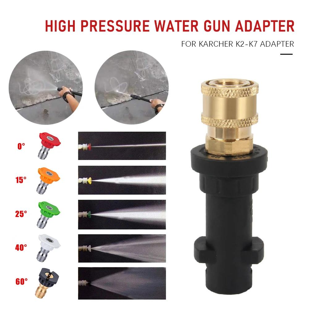 Pressure Washer Gun Adapter 11.8mm Quick Adapter High Pressure Foam Pot Modification For Karcher K2 K3 K4 K5 K6 K7 Nozzle 1/4''