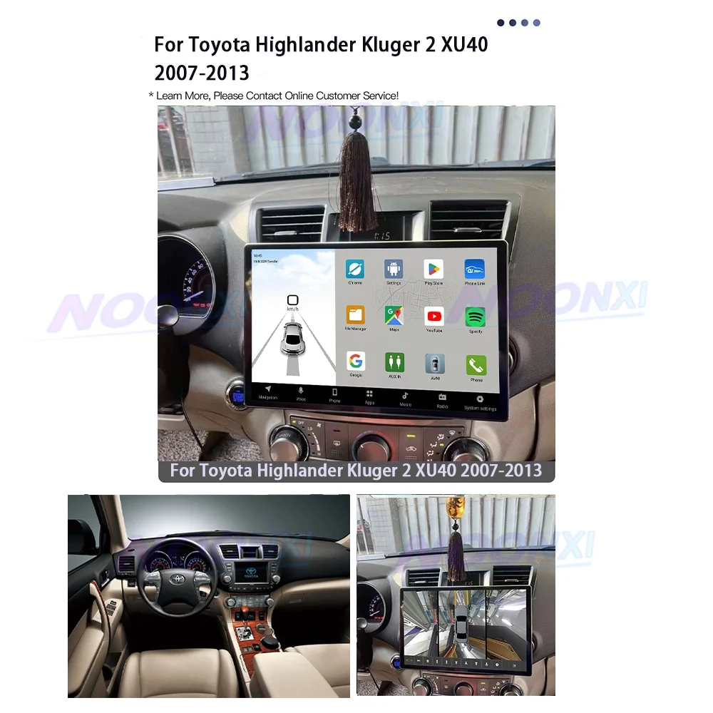 13.1“ For Toyota Highlander Kluger 2 XU40 2007-2013 Android 13.0 Car Radio Navi GPS Multimedia Player WiFi 4G DSP Stereo Carpaly