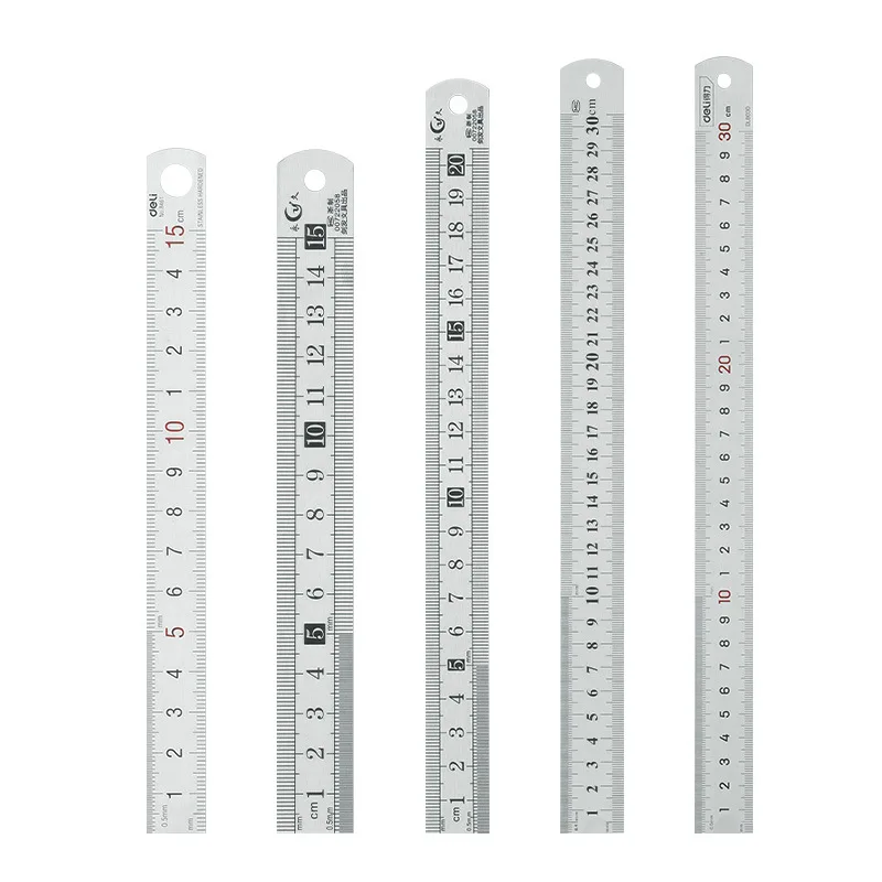Stainless Steel Ruler, Metal Straight Edge Rule with Dual-Side Marking for Precision Measuring