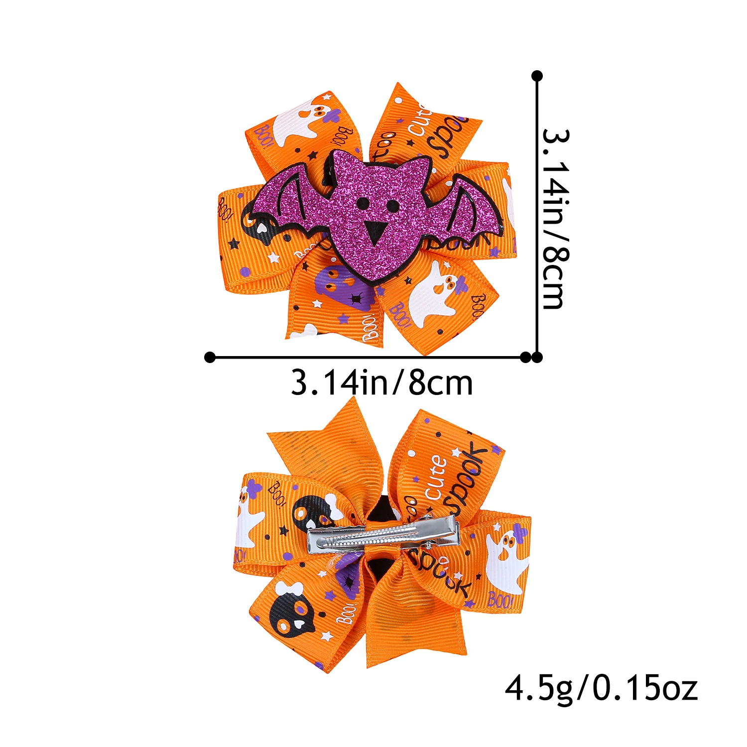 1/6PCS Kids Halloween Hair Clips Pumpkin Devil Hair Bows Clips Girls Festival Party Barrettes Clips Children Hair Accessories