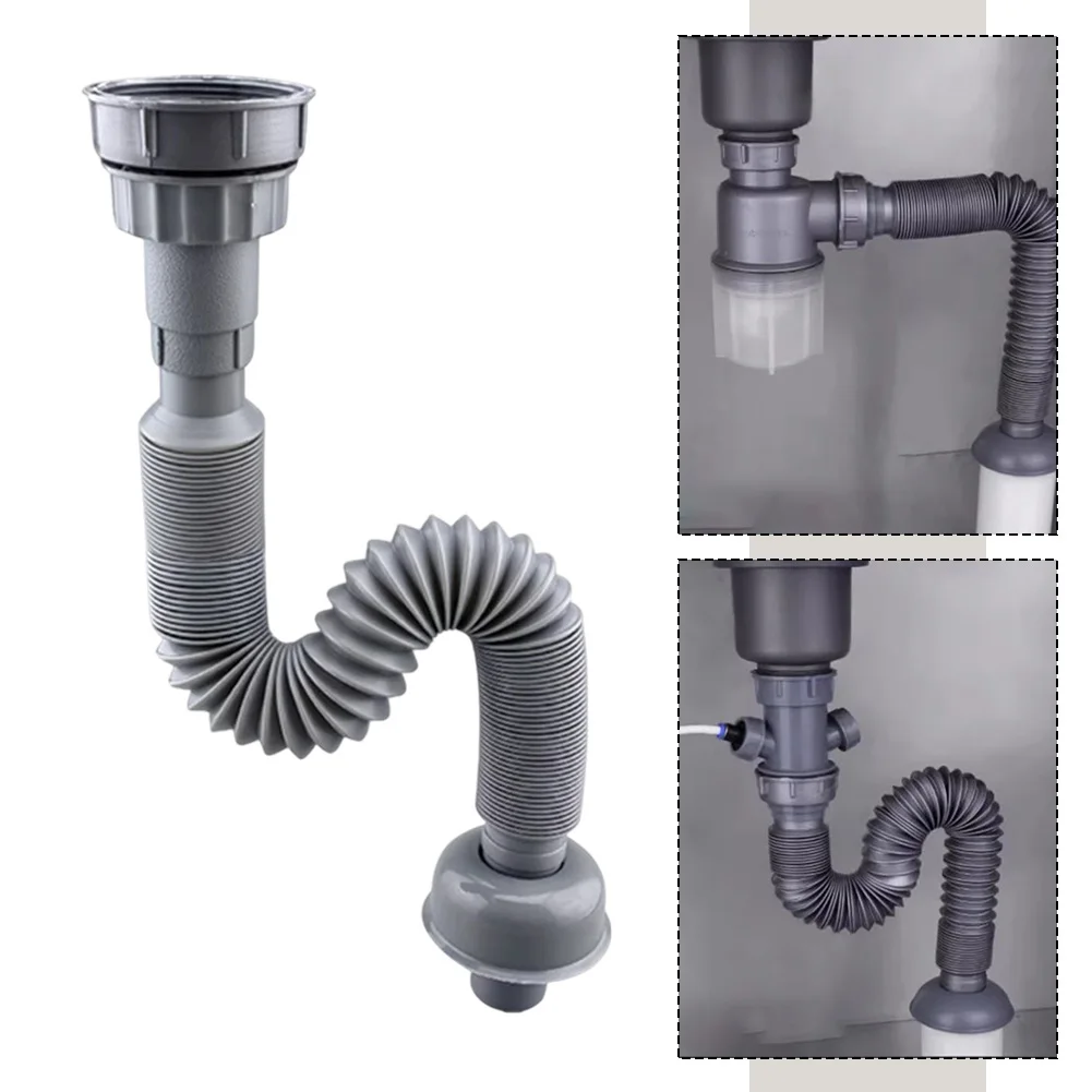 

ABS Flexible Sink Drain Pipe Kitchen Sink Drain Pipe Expandable Connecting Hose For 32/45/56mm Interface Bathroom Accessories