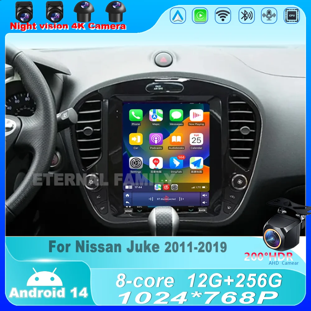 

Car Radio For Nissan Juke 2011-2019 9.7 inch Tesla Style Android 14 Multimedia Video Player Carplay Auto Stereo Navigation 8Core