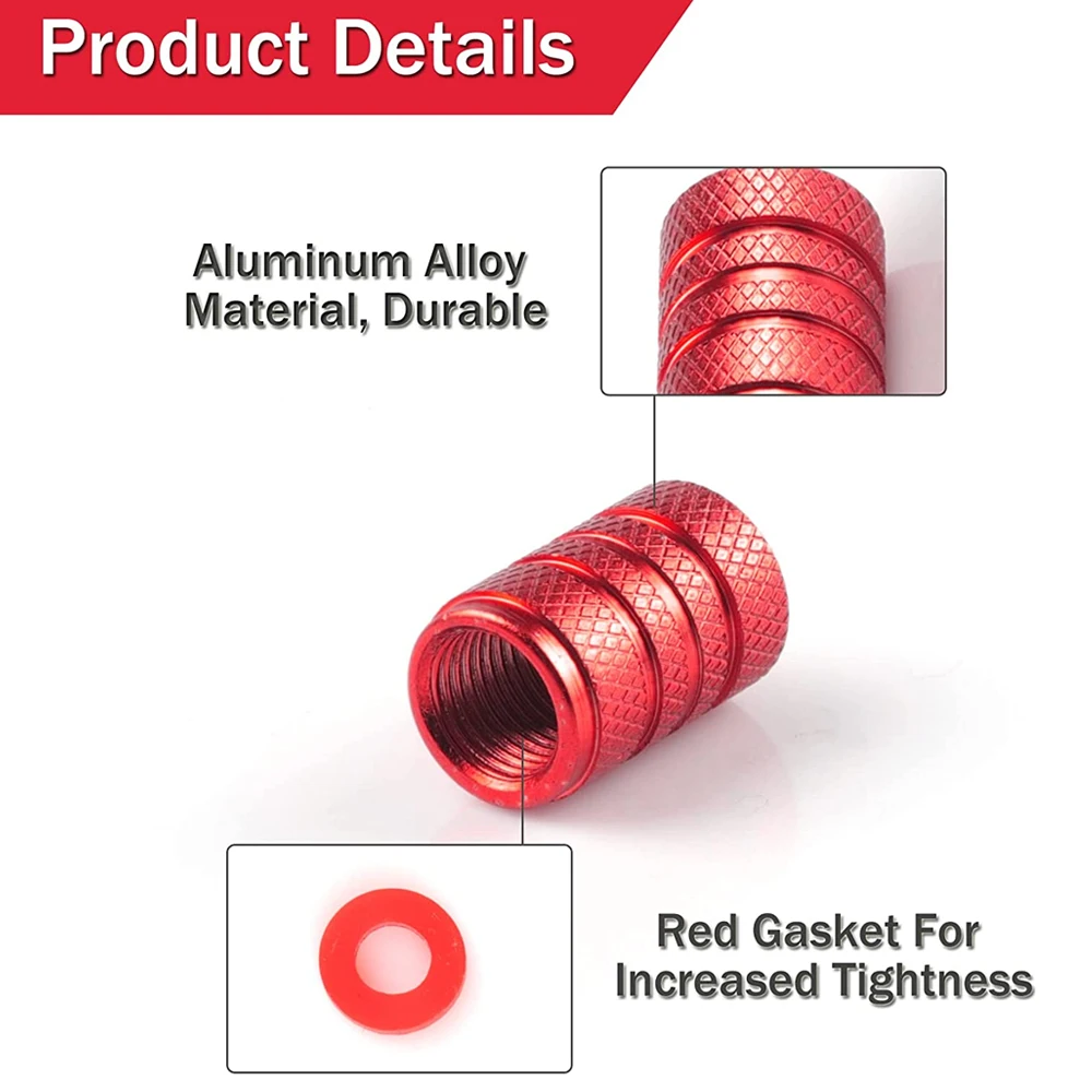 Aluminum Tire Valve Caps, Dustproof Caps, Universal Stem Covers for Cars, Bike and Bicycle, Trucks, Motorcycles Airtight Seal