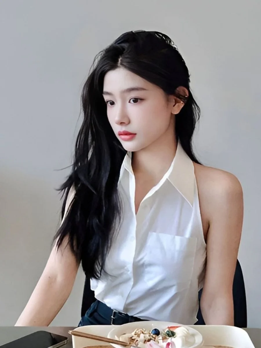 

Ele No-Iron Anti-Wrinkle Ne Svel Women's irt Hanging Ne Summer Base irt Korean Sle Loose Fit Polyester