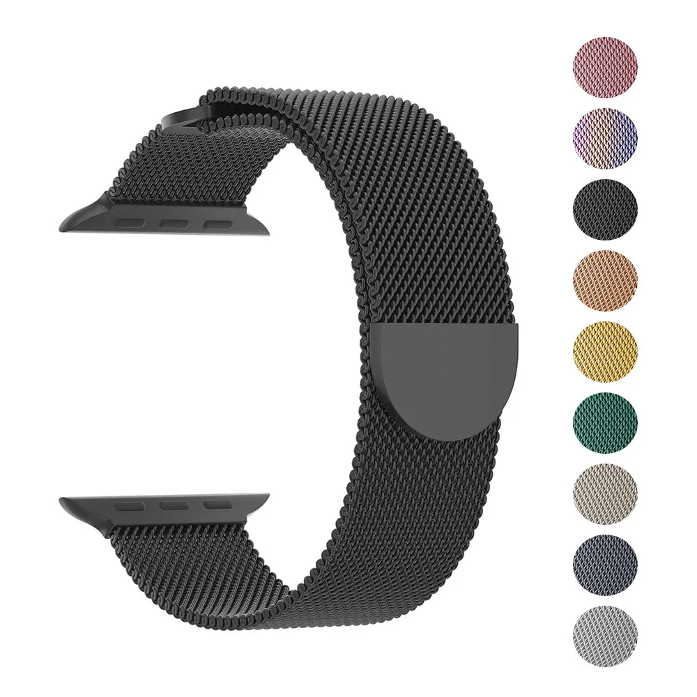 Mailänder Armband für Apple Watch Ultra 2 49mm 46mm 45mm 44mm 40mm 42mm Metall Magnet armband für iwatch 10 9 8 7 6 5 4 3 se Band