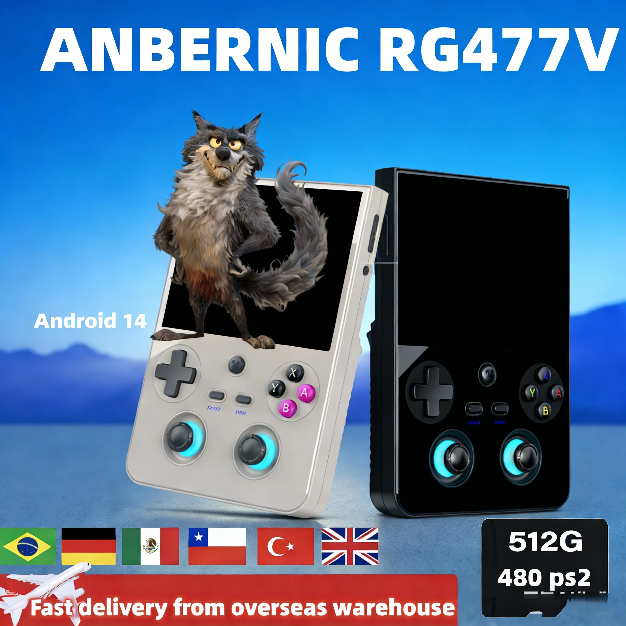 

Anbernic RG477V RG 477V Handheld Game Console DSP Sound Effect Video Player Android 14 4.7" LTPS In-Cell Support AI PSP PS2 Game