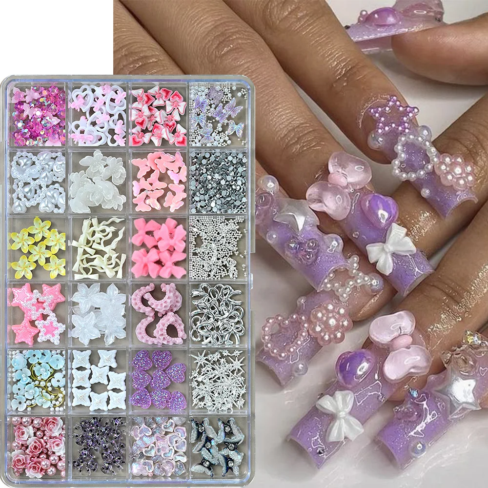 Resin Art Rose - 24 Griglie di fiocchi in resina