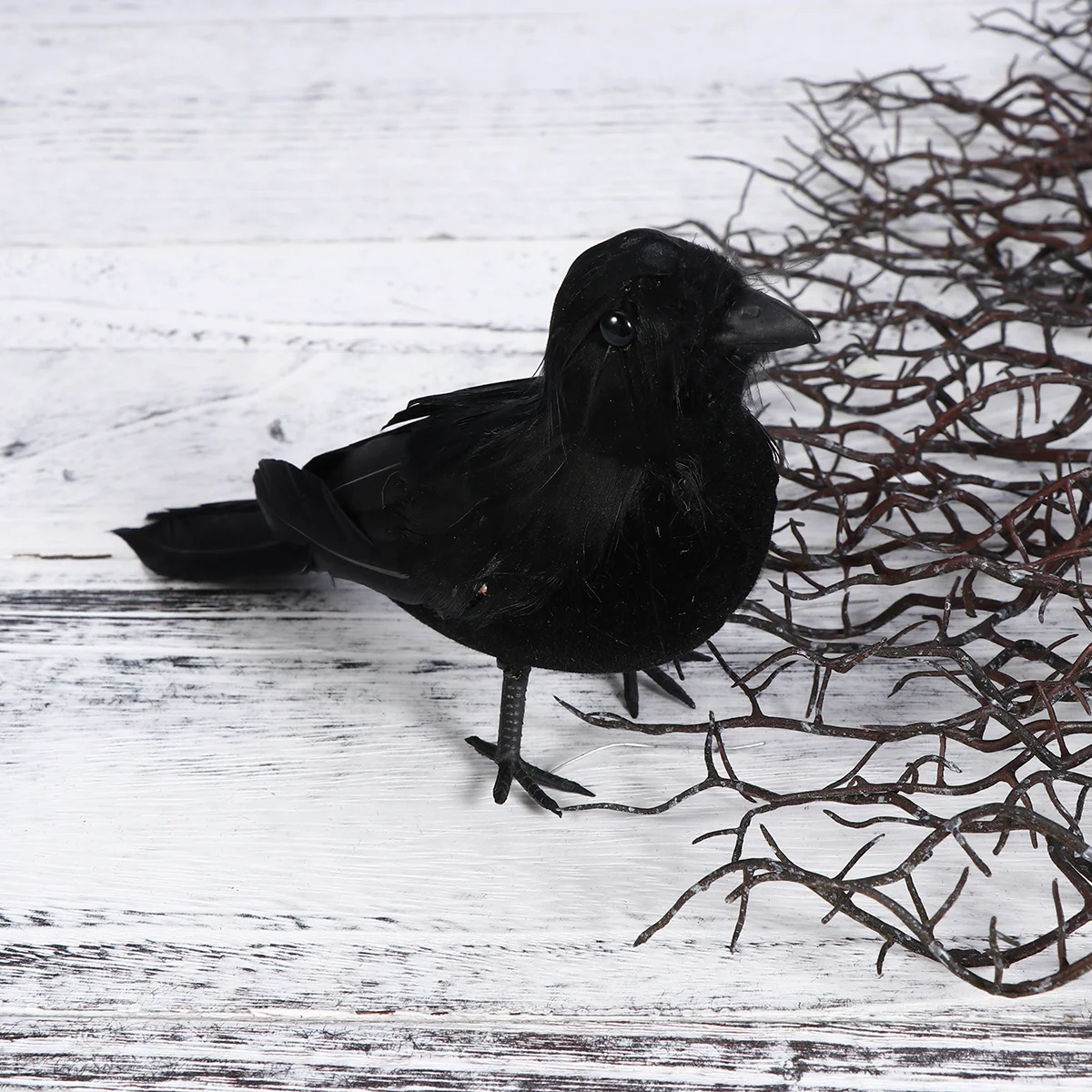 

3Pcs Realistic Crow Decor Simulated Halloween Decoration Indoor Outdoor Garden Window Sill Table Book Shelf Mysterious