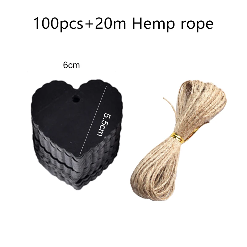 50/100 Stück leere Hängeetiketten aus Kraftpapier mit Löchern aus Hanfseil, verstellbare Seillänge, handgeschriebene Karte, Party-Geschenke, Etiketten TMZ – Detail 11