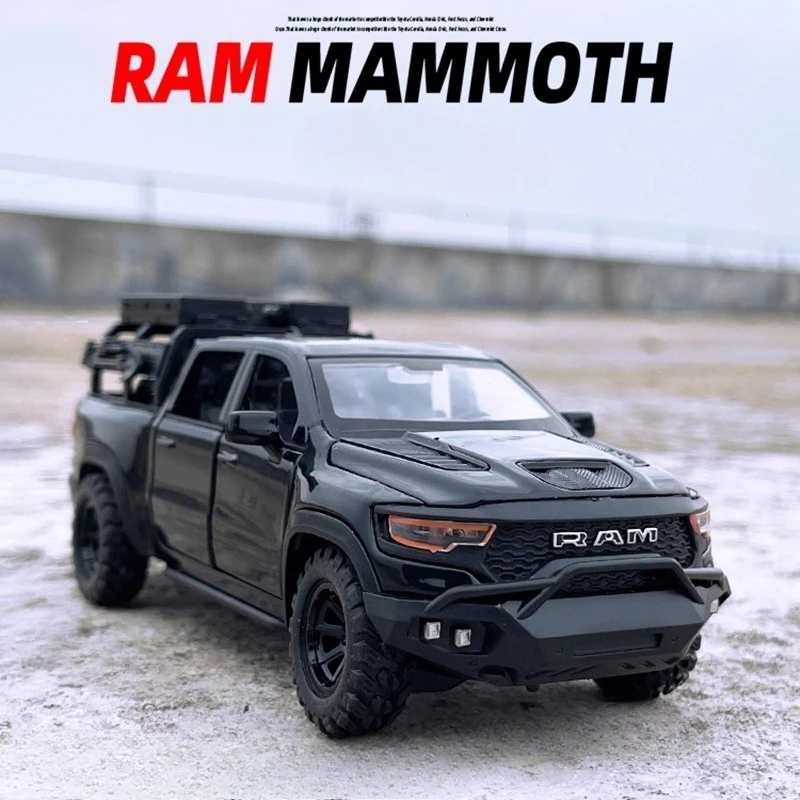 1:32 RAM 1000 TRX マムモス ピックアップ 合金製カーモデル サウンド＆ライト プルバック式 子供のおもちゃ コレクション 誕生日プレゼント