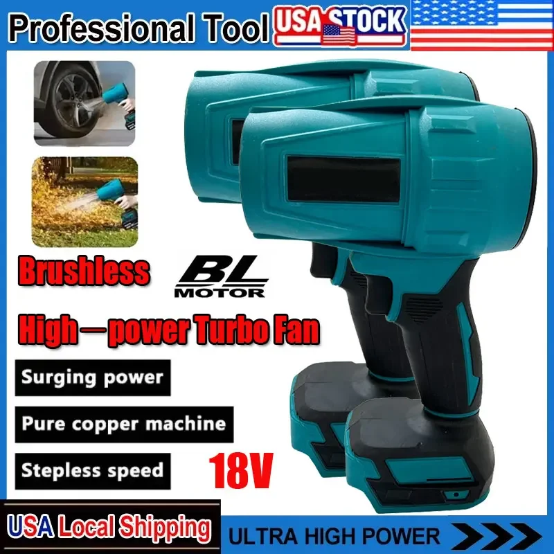

Fit Makita 30000RPM Brushless High Power Turbo Fan Blowers Electric Handheld Jet Fan Snow Leaf Dust Blowing Tool for 18V Battery