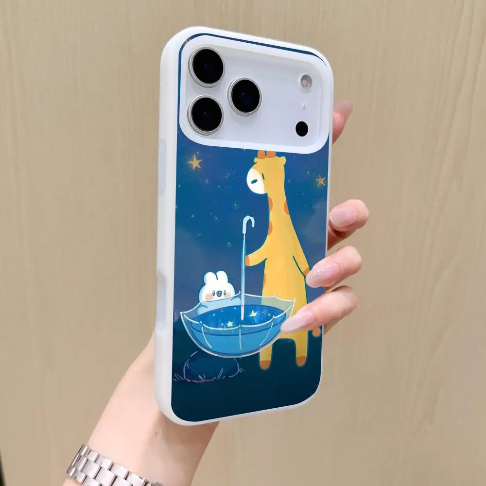 

R-Rabbit giraffe Phone Case Magnetic MagSafe Case for iPhone 17/16/15/14 Pro Max Clear Soft TPU Shockproof Slim Cover 2-in-1