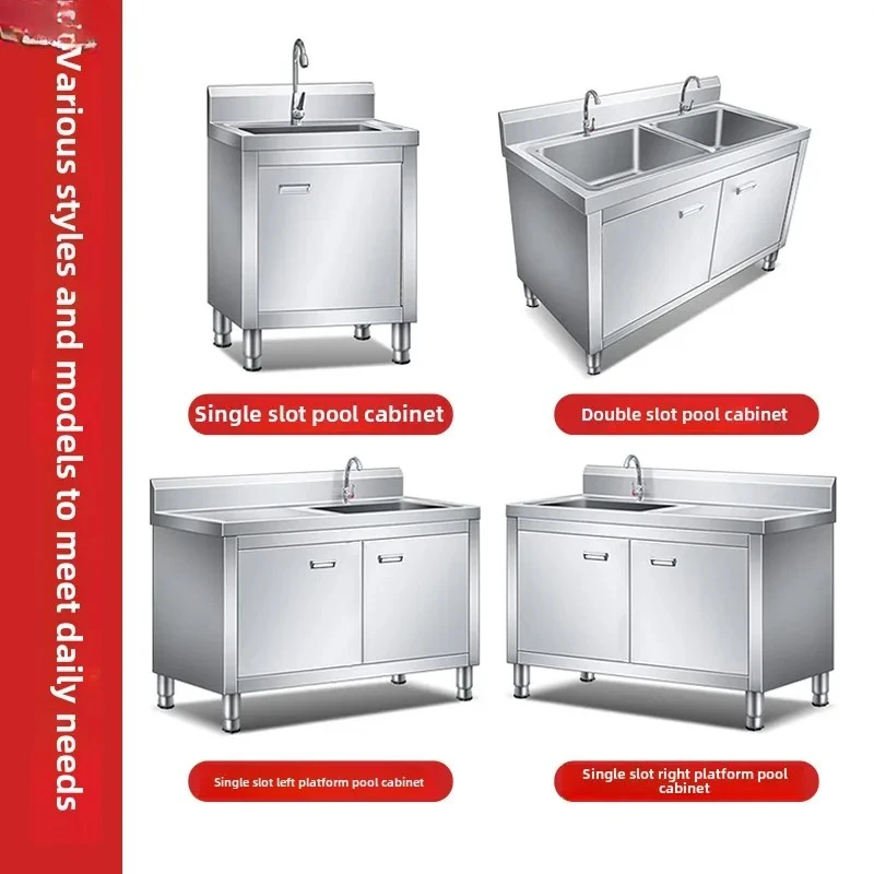 Stainless steel sink, sink table, single and double sink, drainage table, dishwashing sink, workbench, commercial use