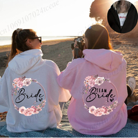 Bride Team Print Women Hoodie Classic Zip Up Hooded Sweatshirt Bride To Be Bachelorette Party Fashion Fleece Zipper Jackets JK01
