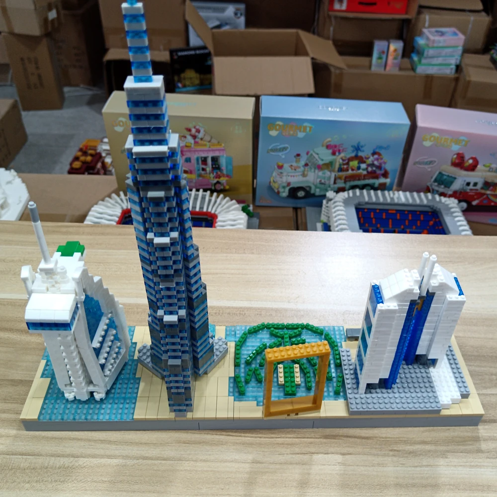 Knew Built Dubai Skyline Building Block Models Creative Decorations Puzzle Micro Mini Bricks Toys to Exercise Hands-on Skills