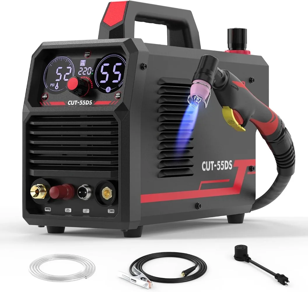 Plasma Cutter,55Amp ,Large Digital Display 110/220V Dual Voltage IGBT Inverter Plasma Cutting Machine