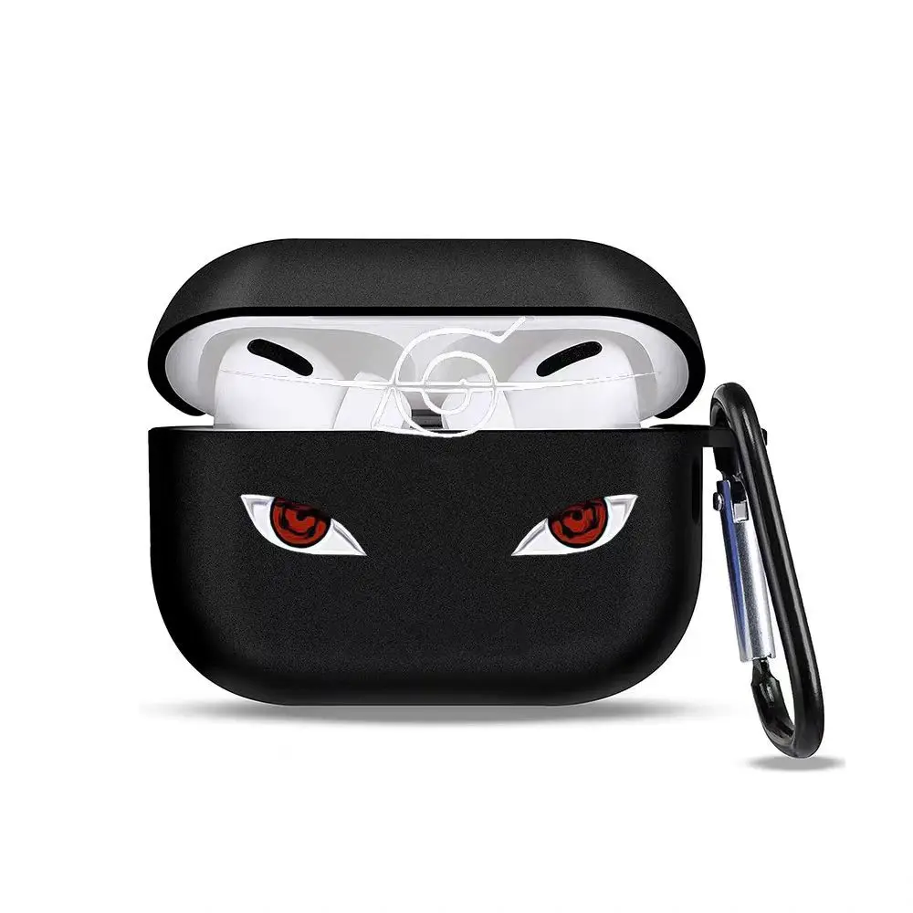 ناروتو عيون سماعة جراب هاتف ل أبل AirPods 1 2 3 برو 4 Pro2 2nd لطيف ناروتو سماعة رأس بخاصية البلوتوث سماعة غطاء ناعم