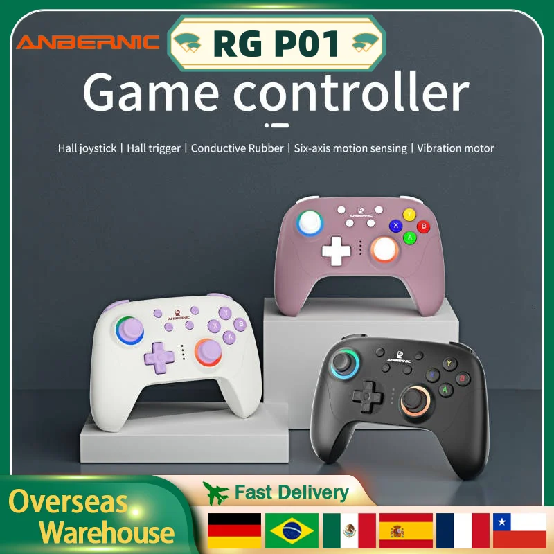 

ANBERNIC RG P01 RGP01 Gamepad Wired Wireless Bluetooth RGB Hall Effect Joystick XBOX Game Controller For PC IOS Android Gifts