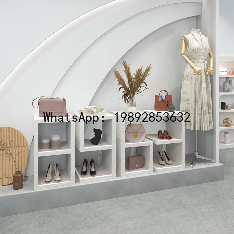 Clothing Store Window Decoration Display Product Display Stand High and Low Flowing Water Table Island