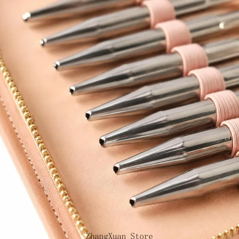 Abnehmbares Rundstricknadel-Set aus Metall mit 4 Kabeln und Reißverschlusstasche 3XUF – Detail 3