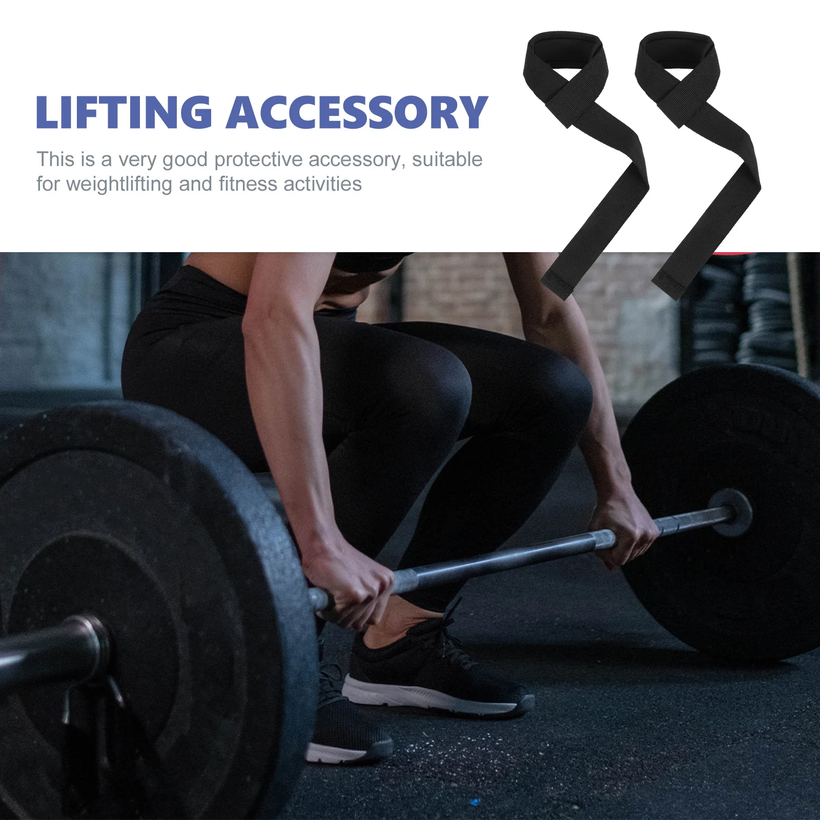 

2pcs Portable Lifting Strap Foldable Wear-Resistant Training Gym Accessory Comfortable Protective Wrist Band For Weightlifting
