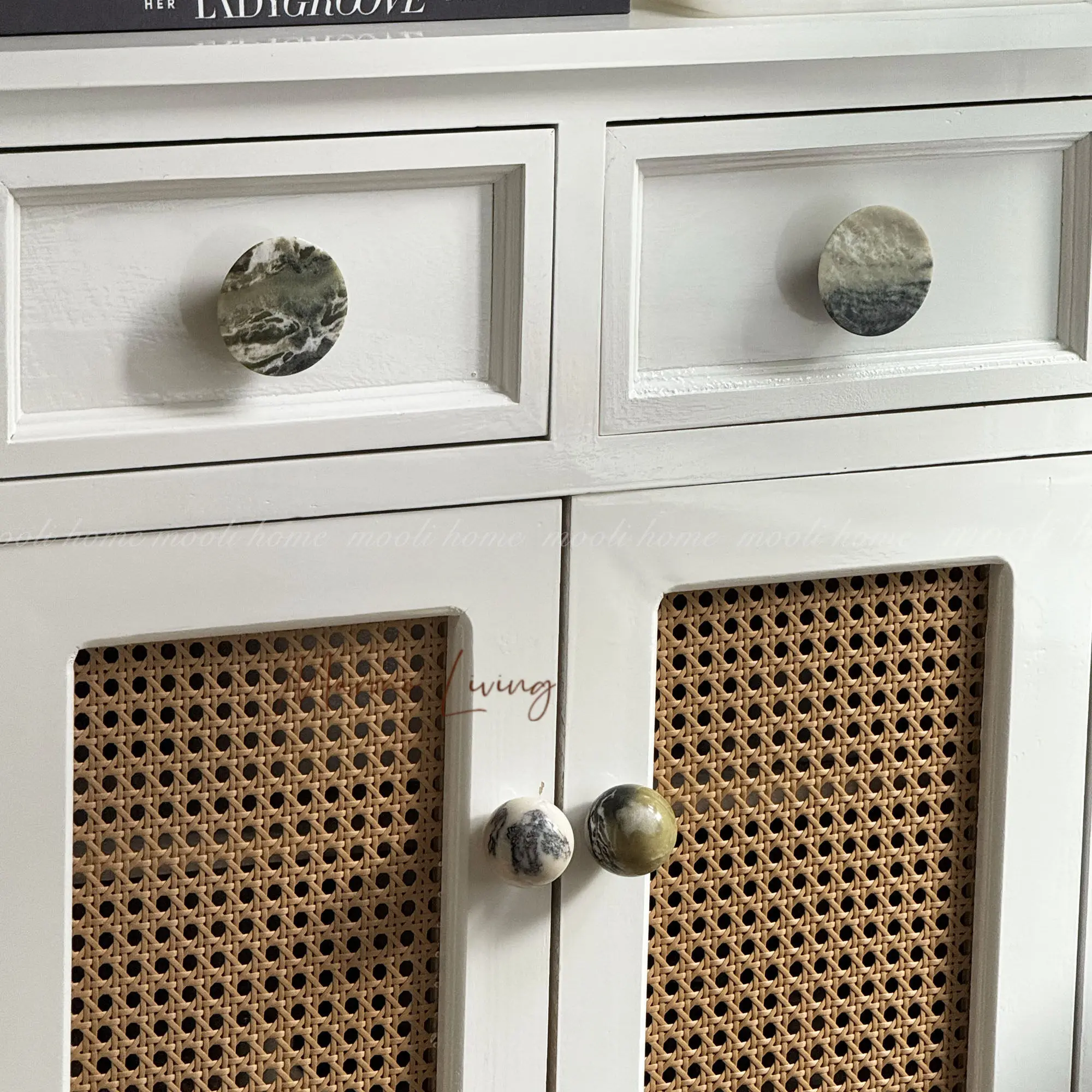 

Luxury Natural Marble Handles Custom Wardrobe Door Knobs Furniture Drawer Pulls