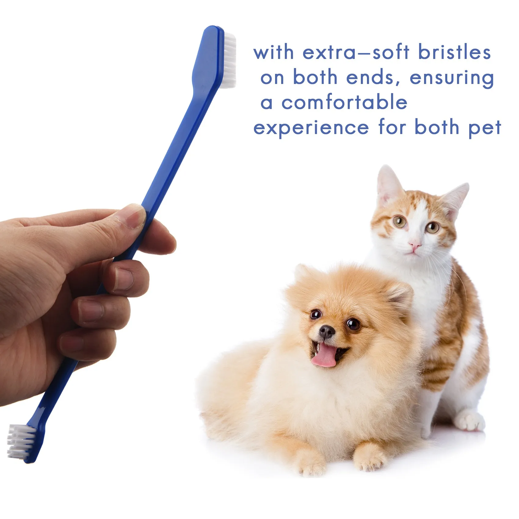 50 Piece Cat Dog Pet Toothbrush Set Double Headed Convenient Dental Finger Brushes for Safe Dog Cat Dental Care