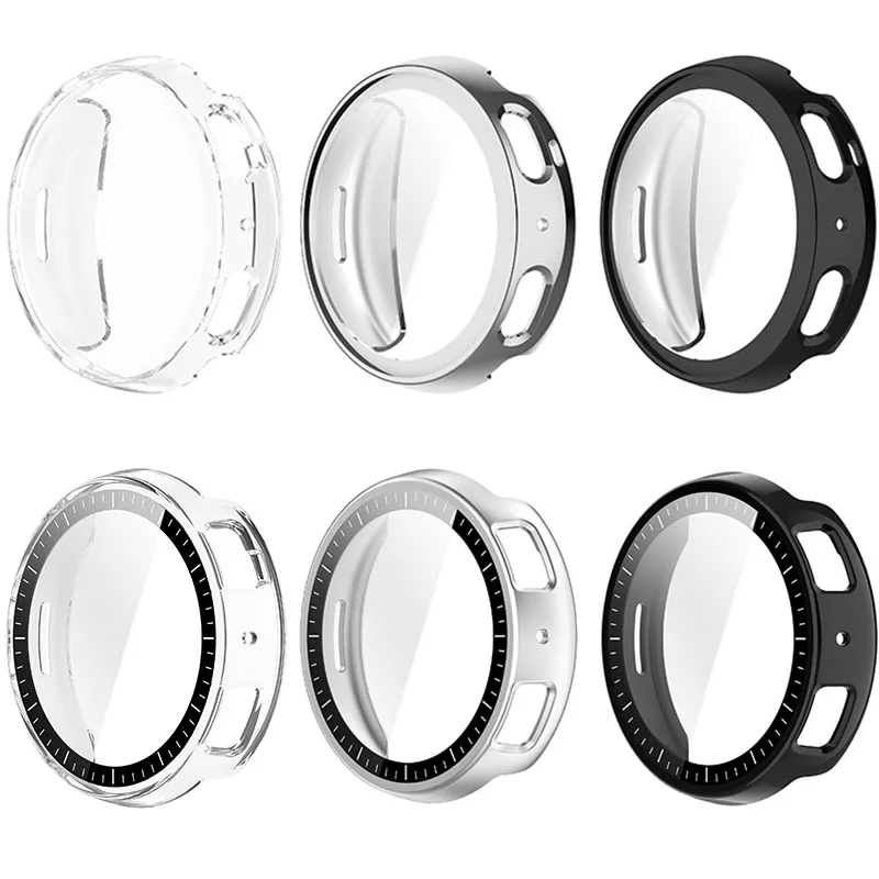 PC TPU Tempered Protective Case For Amazfit Active Max Full Coverage Shockproof Screen Cover Anti-Scratch Bumper Protector Shell