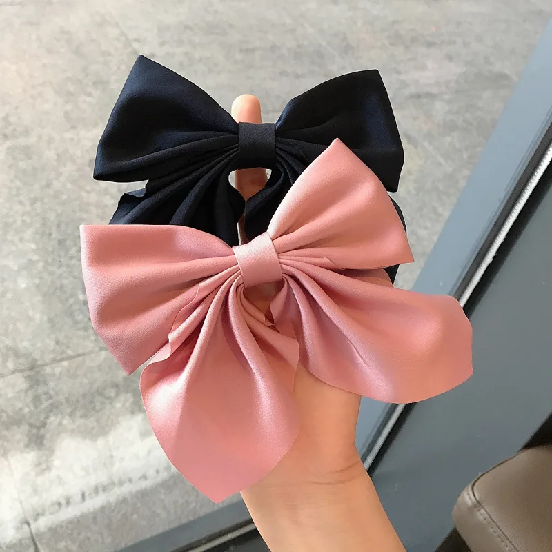 6Pcs Bow Hair Clip Satin Bowknot Ribbon Claw Clip Elegant Metal Hair Clips for Women Lace Barrettes Hair Accessories Headwear