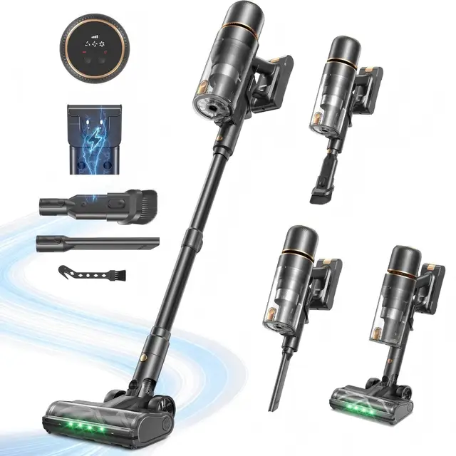 Cordless Stick Vacuum Cleaner 600W/58Kpa/up to 65 Mins Running Time 3 Suction Modes Washable HEPA Filter Digital Display 4-in-1 Handheld Vacuum Self Standing Anti-Clog Roller Brush for Hardwood Carpet Pet Hair US Household Cordless Stick Vacuum Cleaner 600W/58Kpa/up to 65 Mins Running Time 3 Suction Modes Washable HEPA Filter Digital Display 4-in-1 Handheld Vacuum Self Standing Anti-Clog Roller Brush for Hardwood Carpet Pet Hair US Household