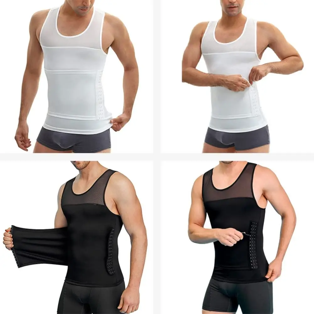 

Belly Contracting Body Shaper Vest Men Thin Camisole Shapers Tummy Control Underwear Undershirts Elastic Waist Trainer Tank Top