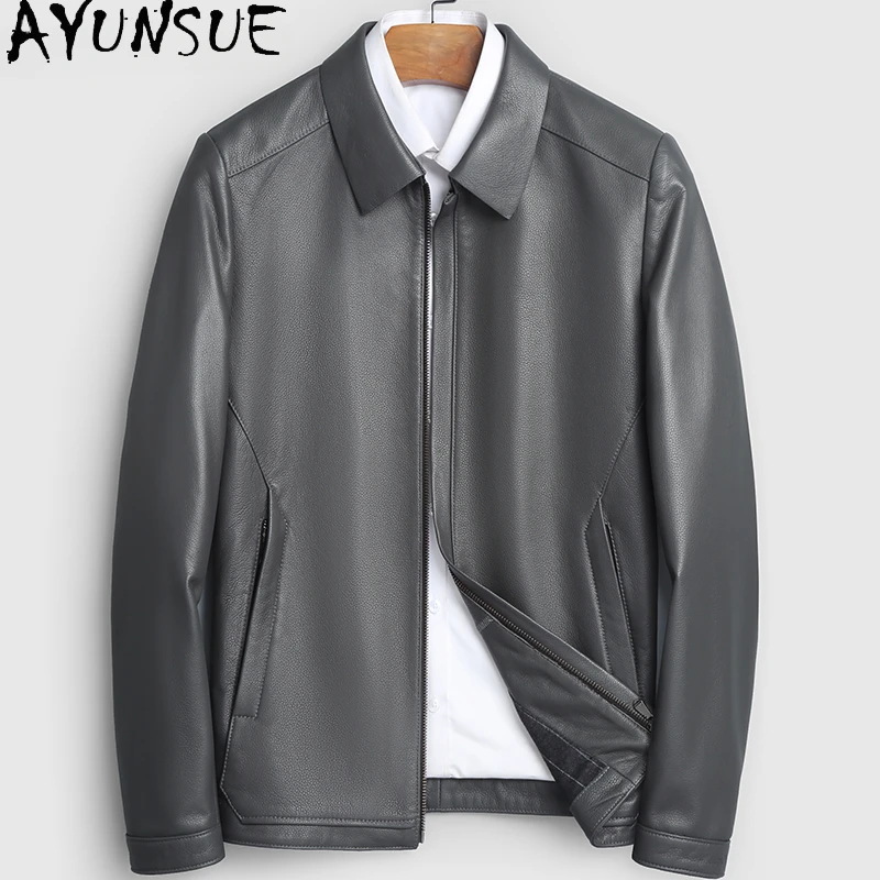 AYUNSUE Genuine Leather Jackets Sheepskin Mens Clothing  Autumn Coats High Quality Jacket Simple Style Chaquetas Para Hombre