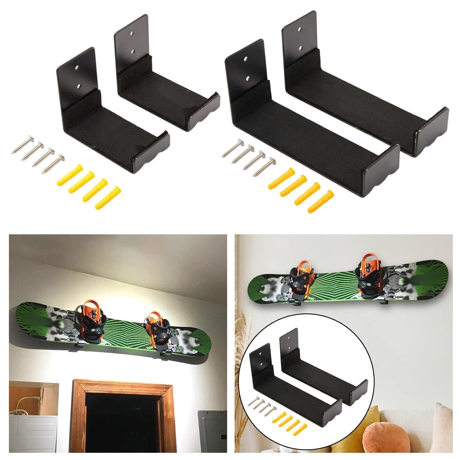 Snowboard Wall Rack Kayak Rack Practical Hardware with Screws Skateboard Wall