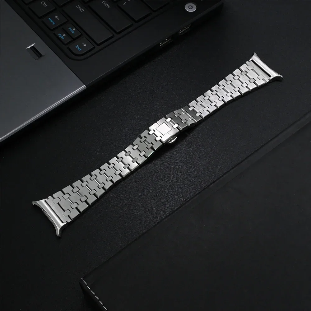 Homem pulseira de negócios para samsung galaxy watch 8 40mm 44mm banda correa de aço inoxidável para galaxy watch 8 clássico 46mm cinta