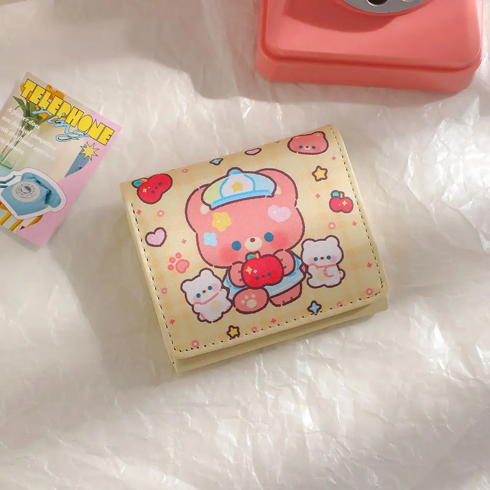Cute Cartoon ID Card Organiser Bear Anti-theft Coin Purse Wallet Gift
