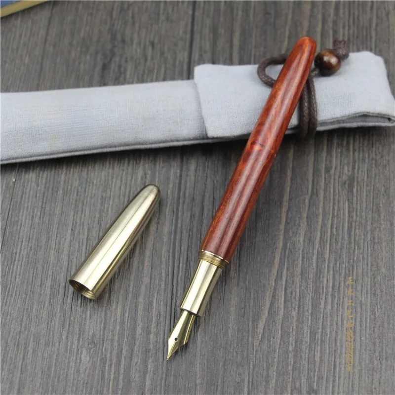 

Handmade Wooden Fountain Pens High Quality F 0.5 Tip Ink Pen School Student No Clip Luxury Wooden Pen Collection Writing Gift