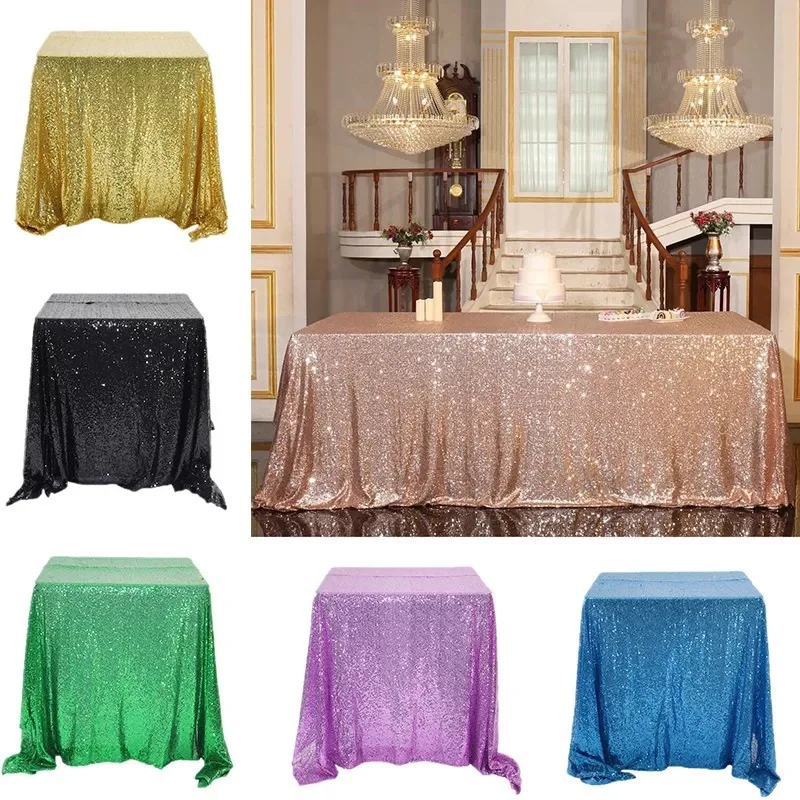 

Sequins Tablecloth Hotel wedding party Christmas decoration cloth fabric custom banquet glitter table cover