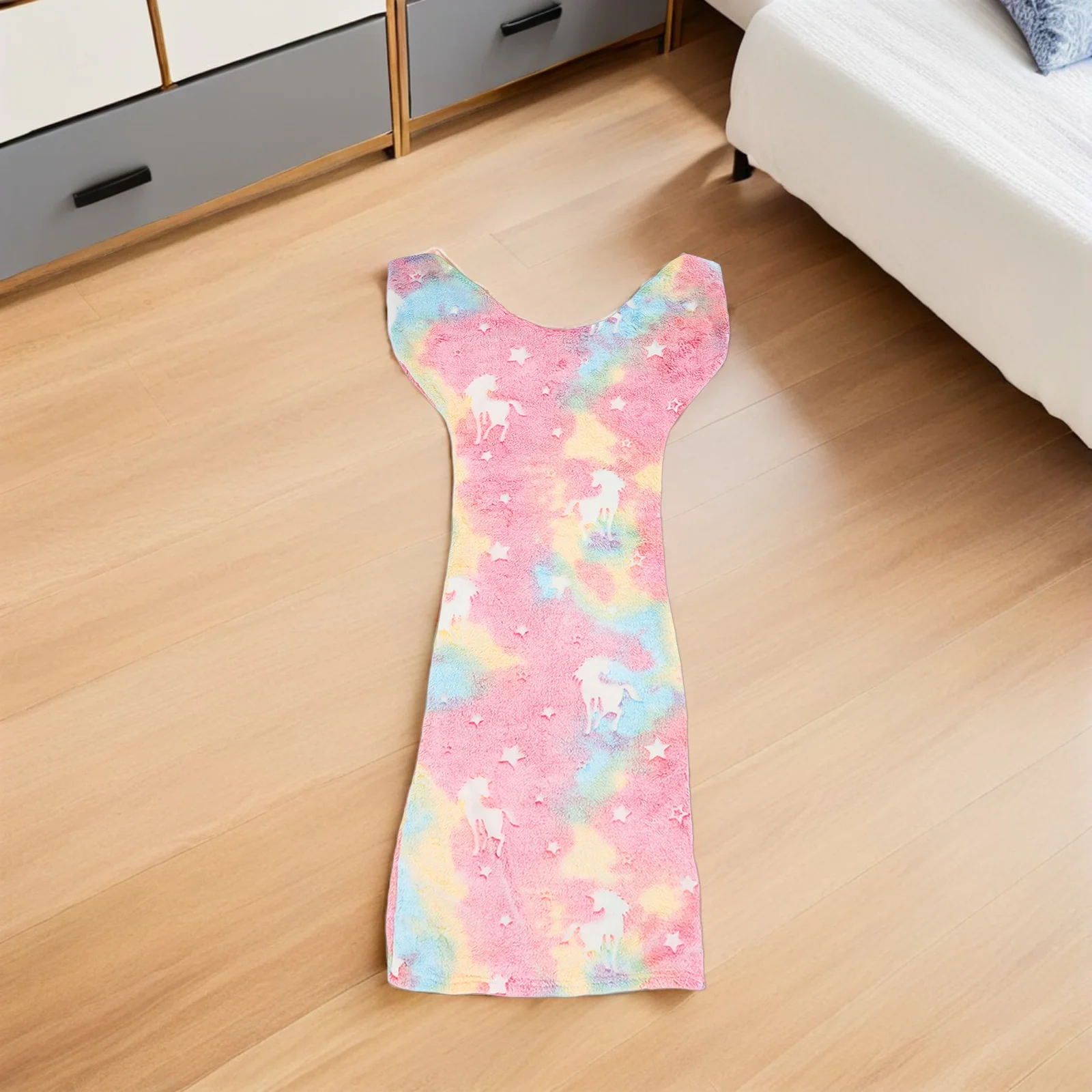 

Glow in Dark Mermaid Sleeping Bag for Kids Soft Polyester Toddler Blanket Luminous Wearable Fleece Throw Bedding Indoor Outdoor